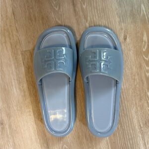 Tory Burch WOMENS Dew Blue bubble jelly slides SIZE 9
